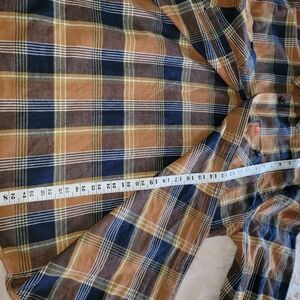 Men's Casual Plaid Button Down Shirt - Brown and Blue